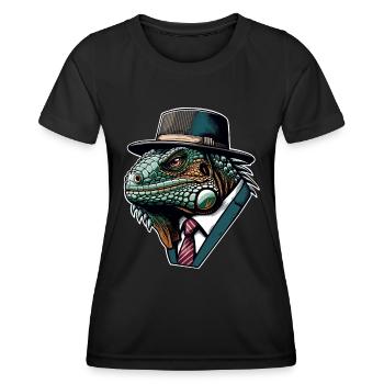 Iguane - T-shirt sport Femme - noir - Devant - AI Model Female 172 light (172cm)