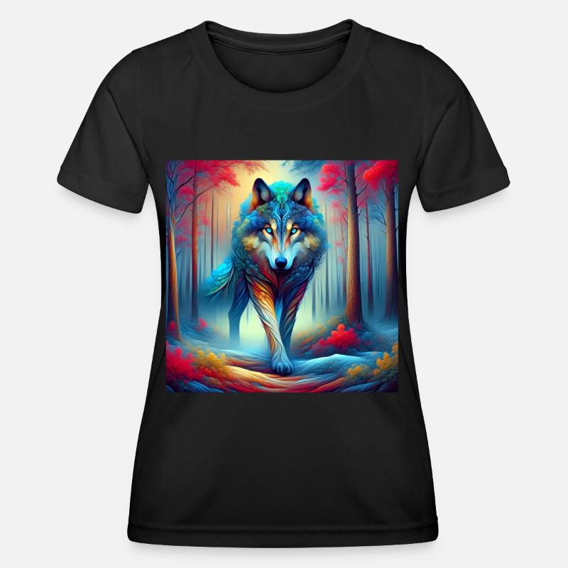 Fantasy Wolf Mythical Creature Beautiful Animal - Women's Functional T-Shirt - black
