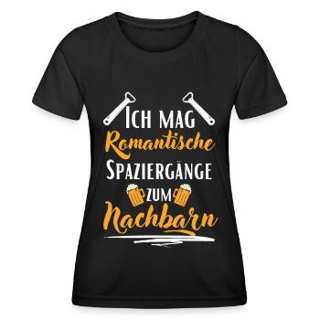 Spaziergänge zum Nachbarn Nachbar Nachbarschaft - Frauen Funktions-T-Shirt - Schwarz - Vorne - AI Model Female 172 light (172cm)