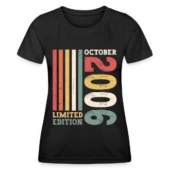 October Vintage 2006 16th Birthday Gift Cool - Women's Functional T-Shirt - black - Front - AI Model Female 172 light (172cm)