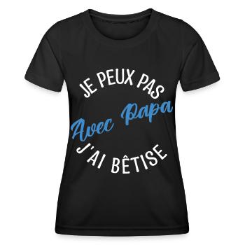 Cadeau papa. cadeau père. cadeau papa de l'année. - T-shirt sport Femme - noir - Devant - AI Model Female 172 light (172cm)