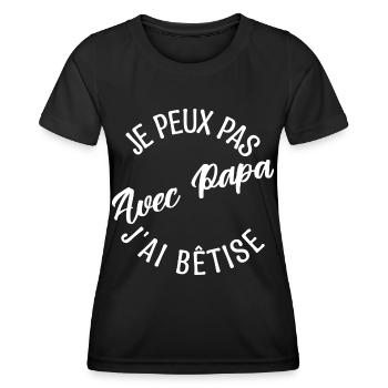 Cadeau papa. cadeau père. cadeau papa de l'année. - T-shirt sport Femme - noir - Devant - AI Model Female 172 light (172cm)