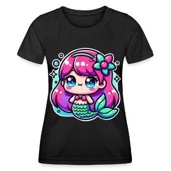 Sirène - T-shirt sport Femme - noir - Devant - AI Model Female 172 light (172cm)