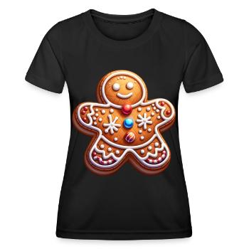 Lebkuchen Plätzchen Backen Advent - Frauen Funktions-T-Shirt - Schwarz - Vorne - AI Model Female 172 light (172cm)