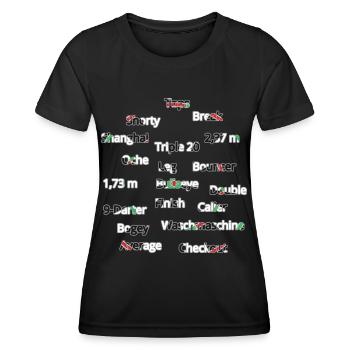 Darts - Frauen Funktions-T-Shirt - Schwarz - Vorne - AI Model Female 172 light (172cm)