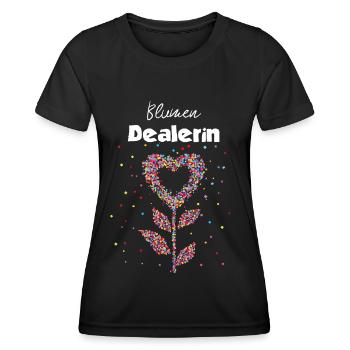 Blumendealerin Floristin Floristik Blumen Geschenk - Frauen Funktions-T-Shirt - Schwarz - Vorne - AI Model Female 172 light (172cm)