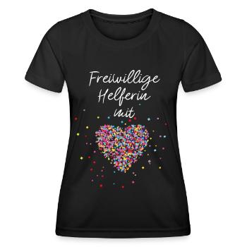 Freiwillige Helferin Bénévole Charité FSJ - T-shirt sport Femme - noir - Devant - AI Model Female 172 light (172cm)