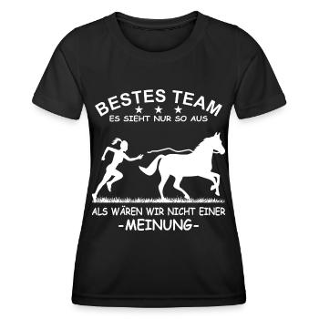 Bestes Team Führungskraft Pferd Reiterin - Frauen Funktions-T-Shirt - Schwarz - Vorne - AI Model Female 172 light (172cm)