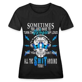 Crâne de musique - T-shirt sport Femme - noir - Devant - AI Model Female 172 light (172cm)