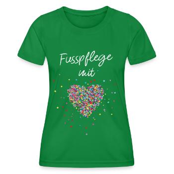 Fusspflege mit Herz Podologie Füsse - Frauen Funktions-T-Shirt - Kelly Green - Vorne - AI Model Female 172 dark (172cm)