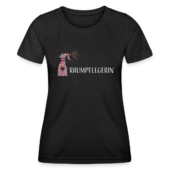 Raumpflegerin Putzen Reinigungskraft - Frauen Funktions-T-Shirt - Schwarz - Vorne - AI Model Female 172 light (172cm)