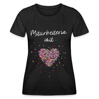 Mitarbeiter mit Herz Kollegin Angestellt - Frauen Funktions-T-Shirt - Schwarz - Vorne - AI Model Female 172 light (172cm)