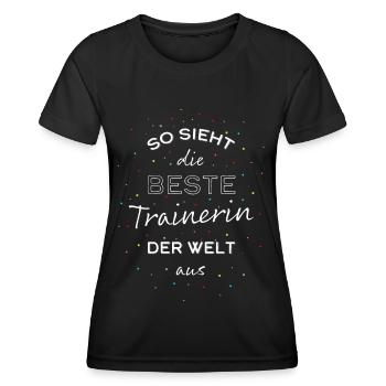 Personal Trainerin Fitnesstrainerin - Frauen Funktions-T-Shirt - Schwarz - Vorne - AI Model Female 172 light (172cm)