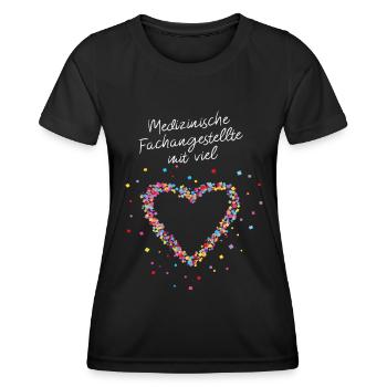 Medizinische Fachangestellte mit Herz - Frauen Funktions-T-Shirt - Schwarz - Vorne - AI Model Female 172 light (172cm)