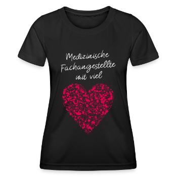 MFA mit Herz Klinik Krankenschwester - Frauen Funktions-T-Shirt - Schwarz - Vorne - AI Model Female 172 light (172cm)
