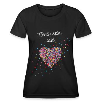 Tierärztin Mit Herz Veterinärin Tierarzt - Frauen Funktions-T-Shirt - Schwarz - Vorne - AI Model Female 172 light (172cm)