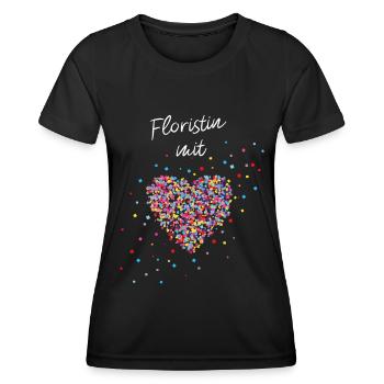 Floristin Mit Herz Floristik Blumenladen - Frauen Funktions-T-Shirt - Schwarz - Vorne - AI Model Female 172 light (172cm)