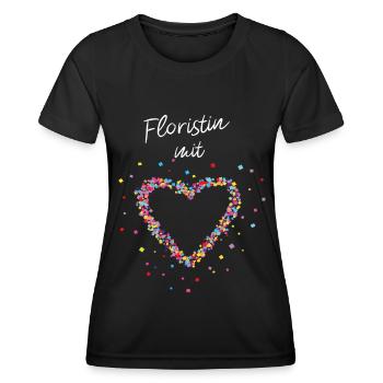 Floristin Mit Herz Blumenhandel - Frauen Funktions-T-Shirt - Schwarz - Vorne - AI Model Female 172 light (172cm)
