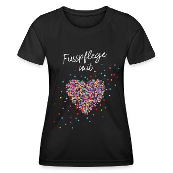 Fußpflege mit Herz Podologin Füße - Frauen Funktions-T-Shirt - Schwarz - Vorne - AI Model Female 172 light (172cm)