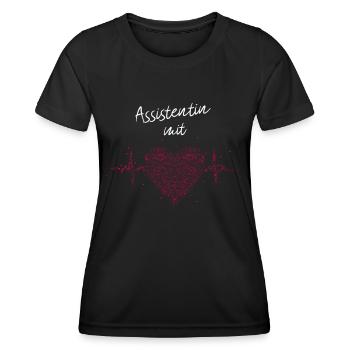 Assistentin mit Herz Mitarbeiter Praxis - Frauen Funktions-T-Shirt - Schwarz - Vorne - AI Model Female 172 light (172cm)