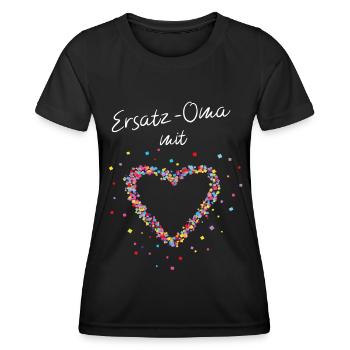 Ersatzoma Mit Herz Grossmutter Muttertag - Frauen Funktions-T-Shirt - Schwarz - Vorne - AI Model Female 172 light (172cm)