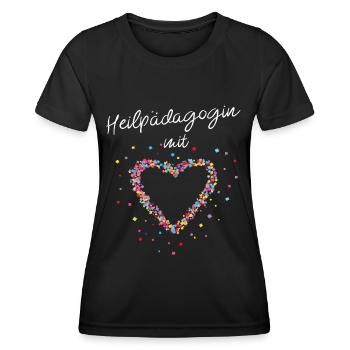 Heilpädagogin Mit Herz Sonderschule - Frauen Funktions-T-Shirt - Schwarz - Vorne - AI Model Female 172 light (172cm)
