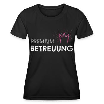 Premium Betreuung Betreuerin MFA - Frauen Funktions-T-Shirt - Schwarz - Vorne - AI Model Female 172 light (172cm)