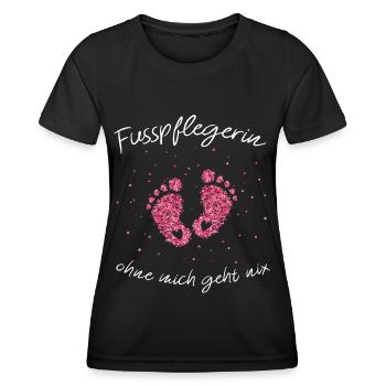 Fusspflegerin Pediküre Fusspflege - Frauen Funktions-T-Shirt - Schwarz - Vorne - AI Model Female 172 light (172cm)