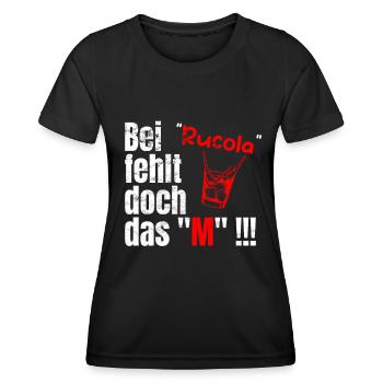 Bei Rucola fehlt doch das M - Frauen Funktions-T-Shirt - Schwarz - Vorne - AI Model Female 172 light (172cm)
