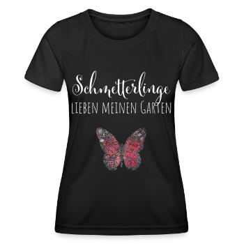 Schmetterlinge Gärtnerin Hobbygärtnerin - Frauen Funktions-T-Shirt - Schwarz - Vorne - AI Model Female 172 light (172cm)