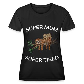 Super maman Super fatigué paresseux Fête des mères - T-shirt sport Femme - noir - Devant - AI Model Female 172 light (172cm)