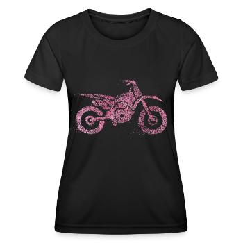 Motorrad Motorradfahrerin Bikerin - Frauen Funktions-T-Shirt - Schwarz - Vorne - AI Model Female 172 light (172cm)