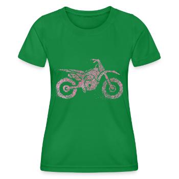 Motorrad Motorradfahrerin Bikerin - Frauen Funktions-T-Shirt - Kelly Green - Vorne - AI Model Female 172 dark (172cm)