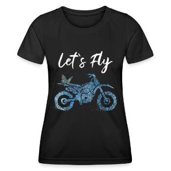 Motocross Biker Butterfly - Women's Functional T-Shirt - black - Front - AI Model Female 172 light (172cm)