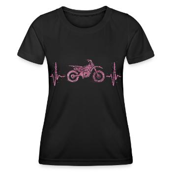 Moto MotoCycliste Biker Biker - T-shirt sport Femme - noir - Devant - AI Model Female 172 light (172cm)