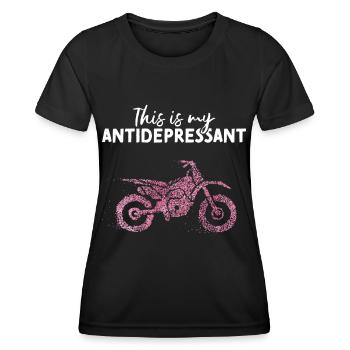 Moto MotoCycliste Biker Biker - T-shirt sport Femme - noir - Devant - AI Model Female 172 light (172cm)