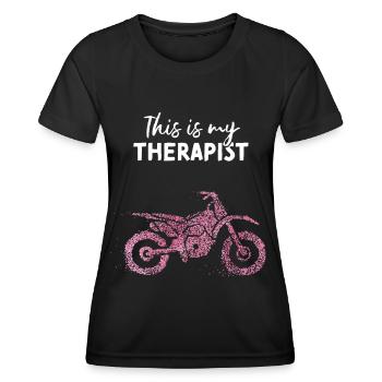 Motorcycle Motorcycling Therapist Bike - Women's Functional T-Shirt - black - Front - AI Model Female 172 light (172cm)