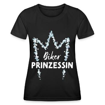 Motorrad Bikerin Motorradfahrerin - Frauen Funktions-T-Shirt - Schwarz - Vorne - AI Model Female 172 light (172cm)