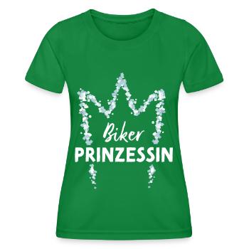 Motorrad Bikerin Motorradfahrerin - Frauen Funktions-T-Shirt - Kelly Green - Vorne - AI Model Female 172 dark (172cm)