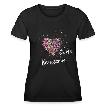 Beraterin mit Herz Geschenkidee - Frauen Funktions-T-Shirt - Schwarz - Vorne - AI Model Female 172 light (172cm)