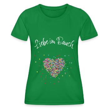 Schwangerschaft Verkünden Ankündigen Schwangere - Frauen Funktions-T-Shirt - Kelly Green - Vorne - AI Model Female 172 dark (172cm)