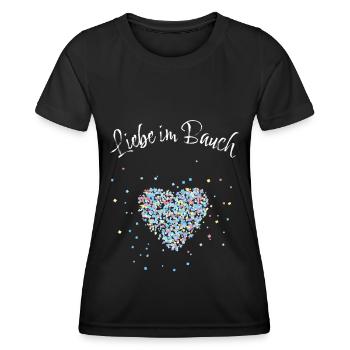Babybauch Baby Shower Babyparty Schwangere Mama - Frauen Funktions-T-Shirt - Schwarz - Vorne - AI Model Female 172 light (172cm)
