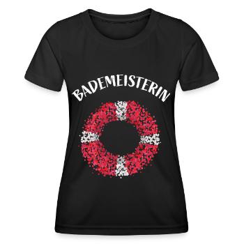 Bademeisterin Rettungsschwimmer Schwimmbad - Frauen Funktions-T-Shirt - Schwarz - Vorne - AI Model Female 172 light (172cm)