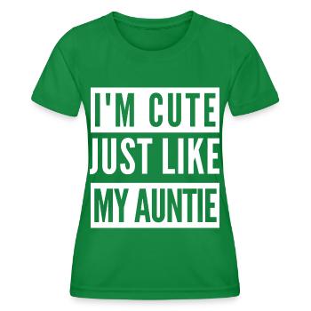 Je suis mignonne comme ma tante - T-shirt sport Femme - vert - Devant - AI Model Female 172 dark (172cm)