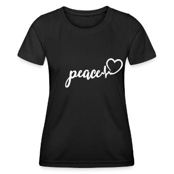 peace heartbeat peace love peace - Women's Functional T-Shirt - black - Front - AI Model Female 172 light (172cm)