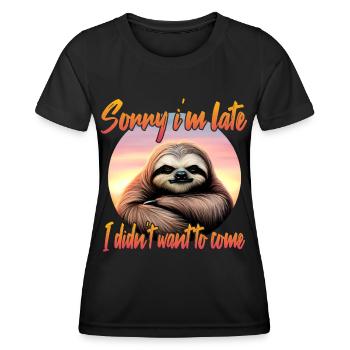 Grimmiges Faultier - Frauen Funktions-T-Shirt - Schwarz - Vorne - AI Model Female 172 light (172cm)
