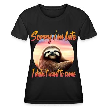 Grimmiges Faultier - Frauen Funktions-T-Shirt - Schwarz - Vorne - AI Model Female 172 light (172cm)