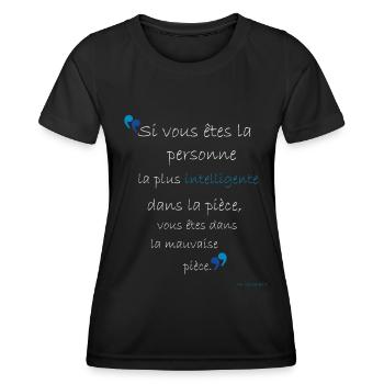 Cherchez la Pièce Qui Vous Élève - T-shirt sport Femme - noir - Devant - AI Model Female 172 light (172cm)