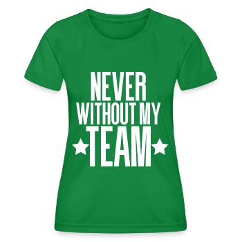 JAMAIS SANS MON ÉQUIPE - T-shirt sport Femme - vert - Devant - AI Model Female 172 dark (172cm)