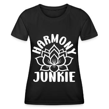 Passionnés de Pilates Harmony Junkie Pilates - T-shirt sport Femme - noir - Devant - AI Model Female 172 light (172cm)